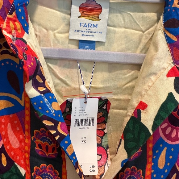 Farm Rio Long-Sleeve Button-Front Midi Dress - Picture 5 of 5